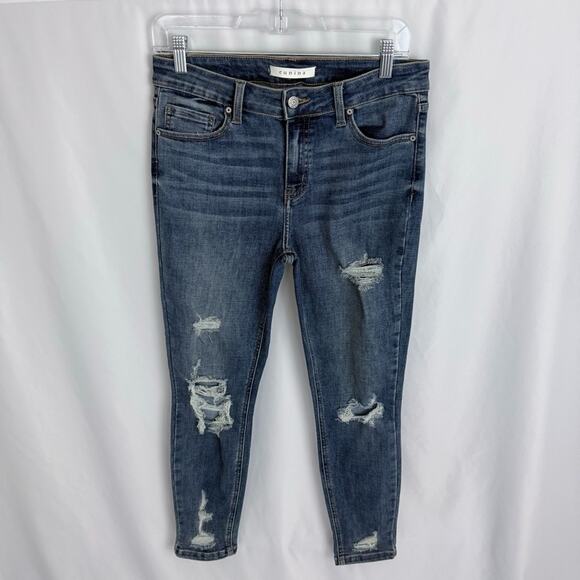 Eunina Ripped Skinny Crop Jeans Size 9 - Picture 1 of 10